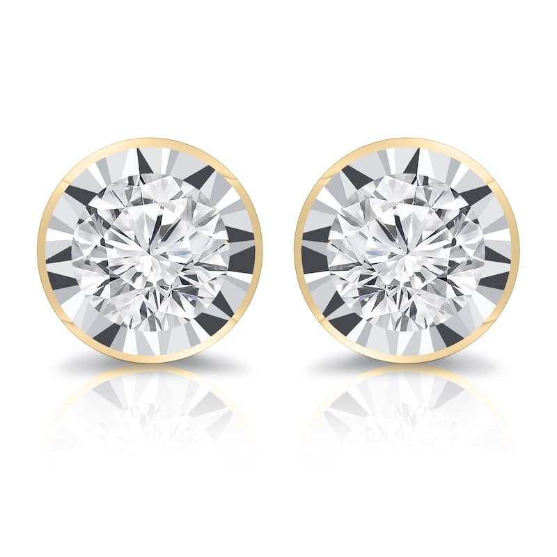 Auriya 1/2ctw Bezel-set Diamond Stud Earrings 14k Gold (G-H, SI1-SI2)