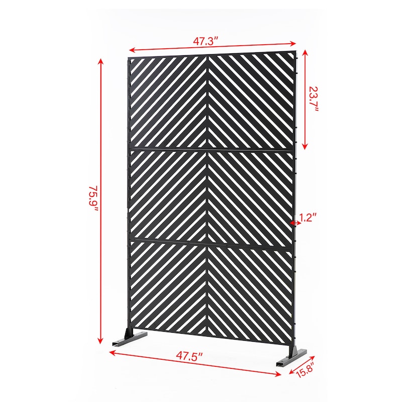 Outdoor Privacy Screen with Stand for Patio Garden Metal Fence