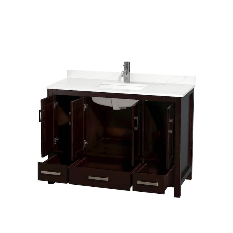 Sheffield 48-inch Single Vanity, Single Hole Quartz Top