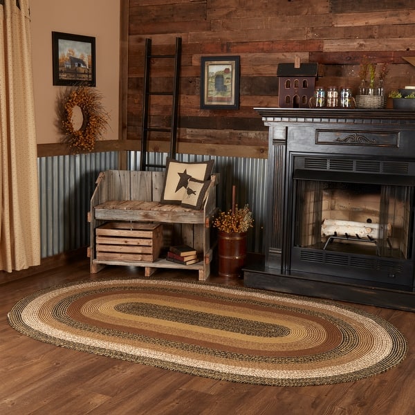 slide 2 of 4, Kettle Grove Jute Rug Oval w/ Pad 60x96 - 5' x 8' Oval 5' x 8' Oval - Black