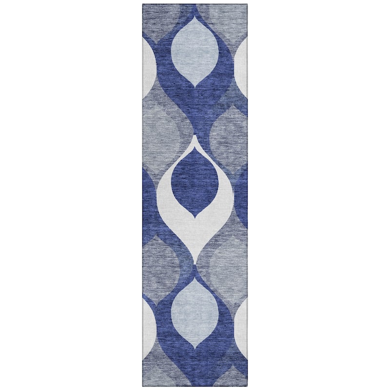 Machine Washable Indoor/ Outdoor Chantille Geo Contemporary Rug