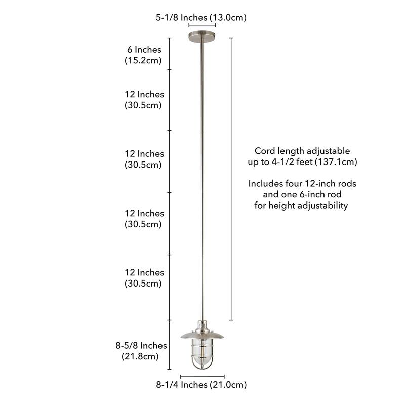 Bay 8.25" Wide Lantern Pendant with Glass/Metal Shade