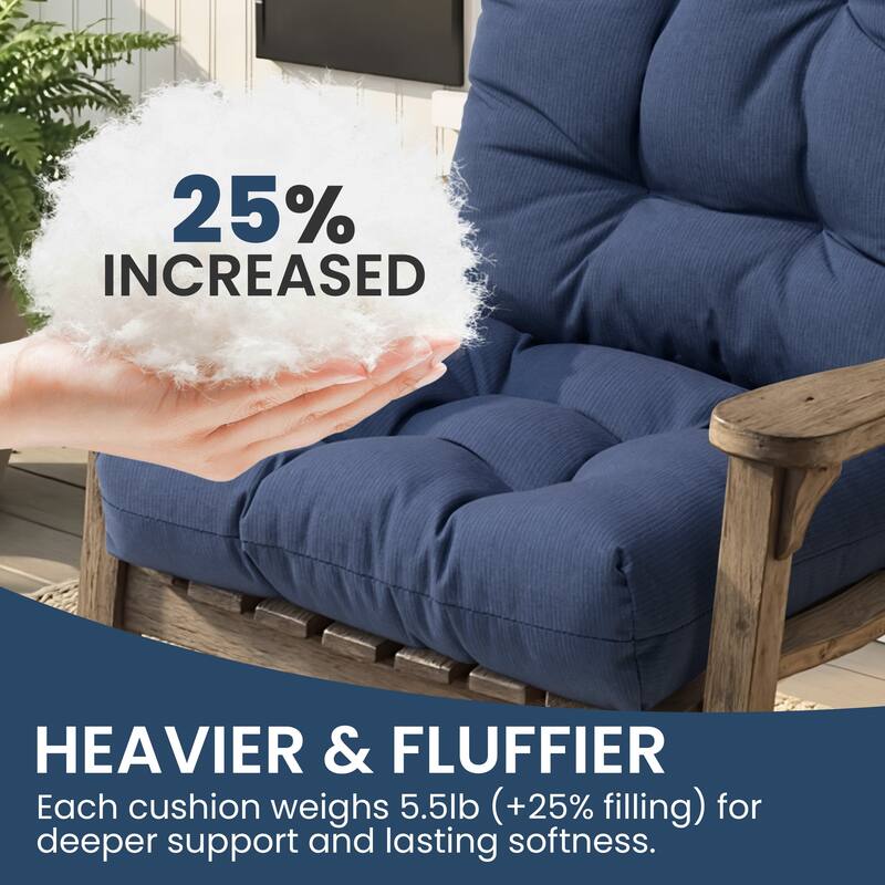 Outdoor Patio Adirondack Chair Cushion Lounge Rocking Chair Cushions Thickened Patio Chair Pad - See picture