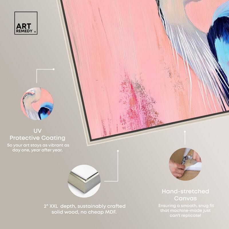 Rosy Dawn Heron Canvas by Art Remedy