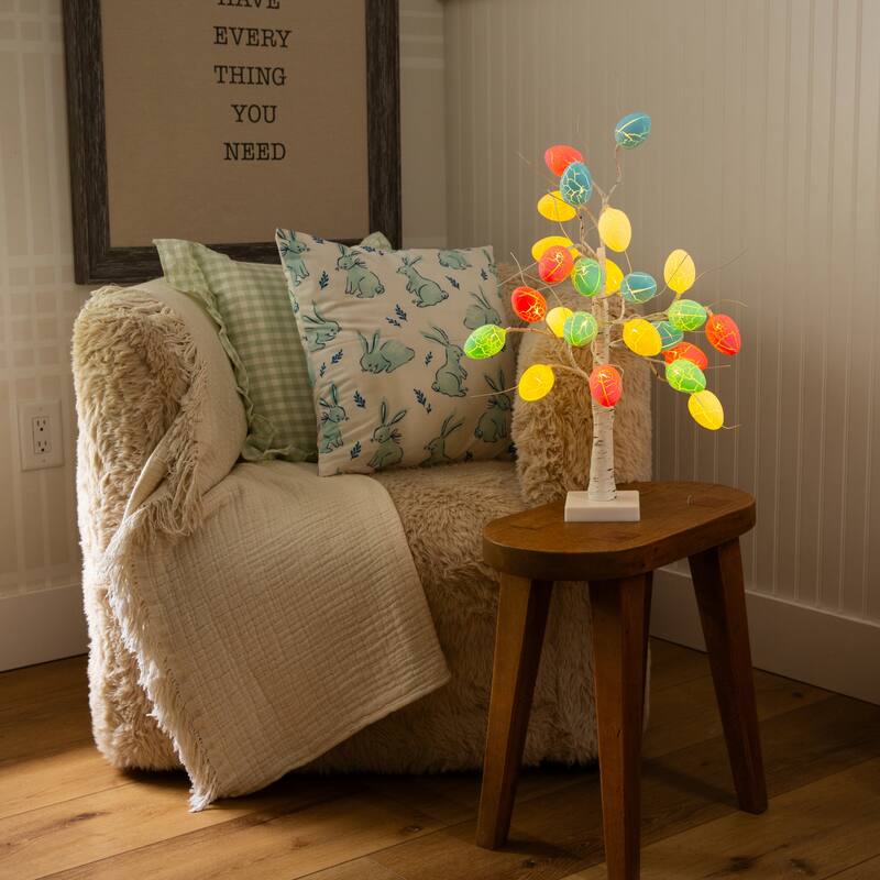 2-ft Pre-Lit Artificial Easter Egg Twig Tree with 24 LED Lights