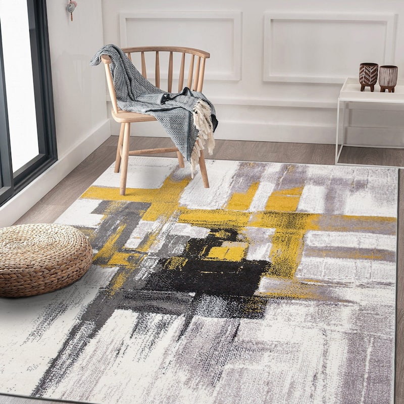 World Rug Gallery Modern Abstract Art Area Rug