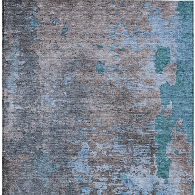 HomeRoots Abstract Transitional Rectangle Outdoor Rug