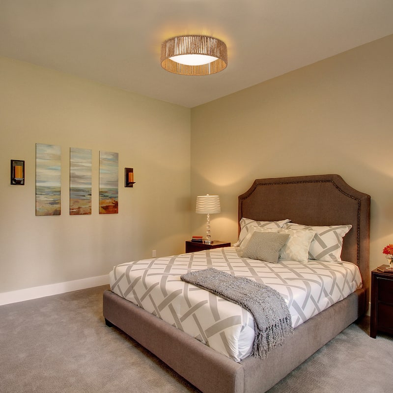 C Cattleya Integrated LED 3CCT Farmhouse Flush Mount Ceiling Light 3000K/4000K/5000K - Natural-Jute-Rope