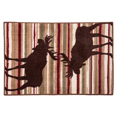 HiEnd Accents Moose Stripe Rug, 24x36
