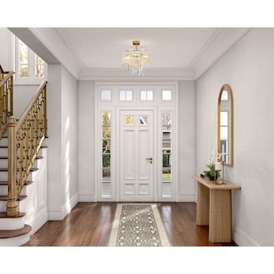 Artcraft Sophia 5-Light Semi Flush Mount - Brass with Tronchi Style Clear Glassware Shade