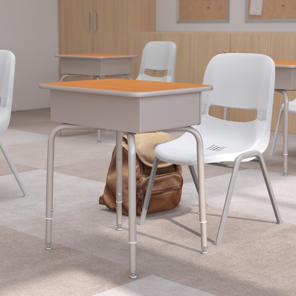 Student Desk with Open Front Metal Book Box School Furniture