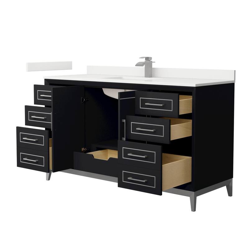 Wyndham Collection WCH515160S-QTZ-UNSMXX Marlena 60" Free Standing