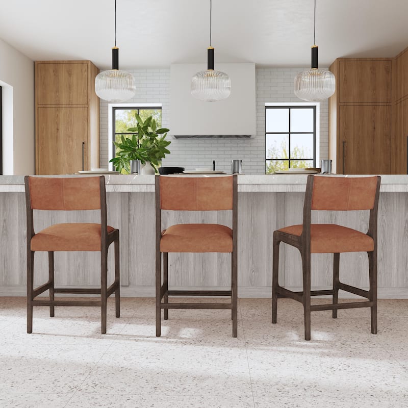Classic Home Wayne Leather Stool