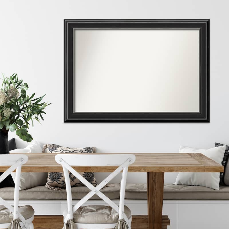 Non-Beveled Wall Mirror - Ridge Black Frame
