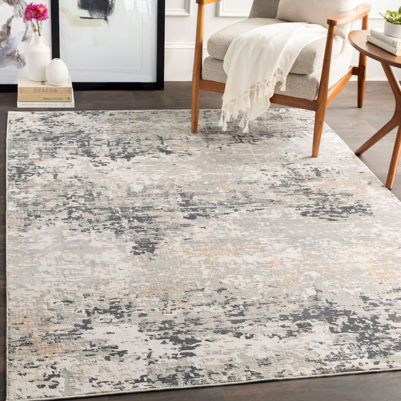 Livabliss Farmhouse Milano Abstract Area Rug - 2' x 2'11" - Grey/Tan