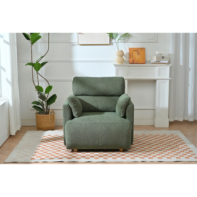 Oversized Chair w/Storage Ottoman, Wide Accent Armchair Chair, Modern Lounge Chair, Upholstered Mid-Century Reading Chair