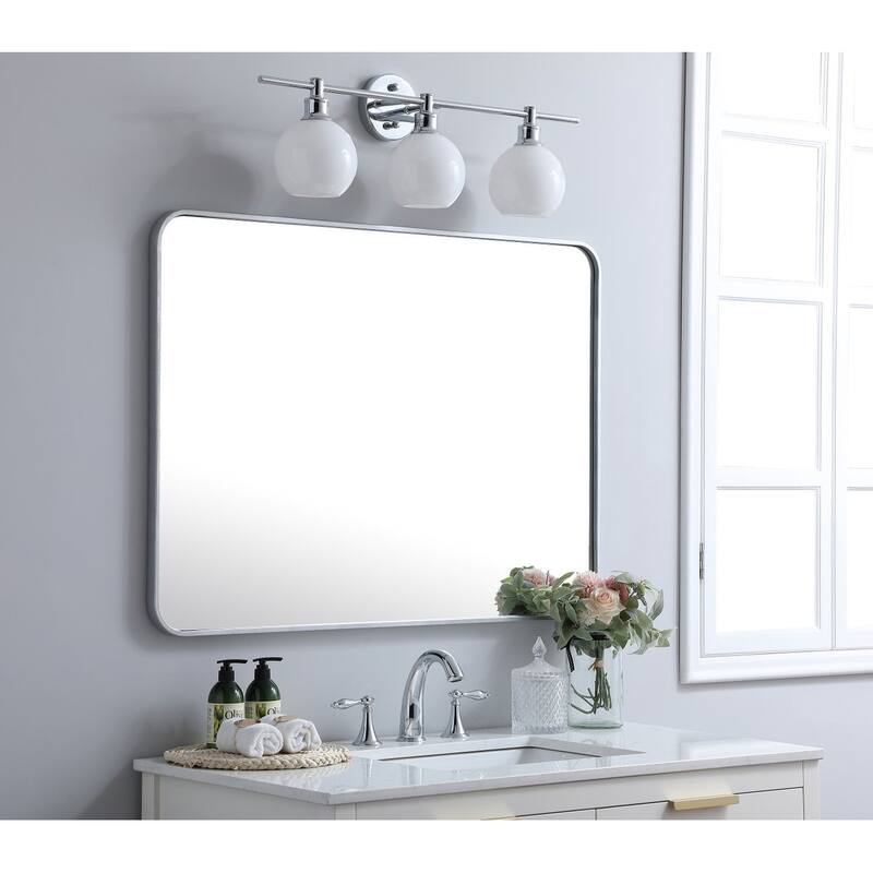 Ezra Soft Corner Metal Rectangular Mirror