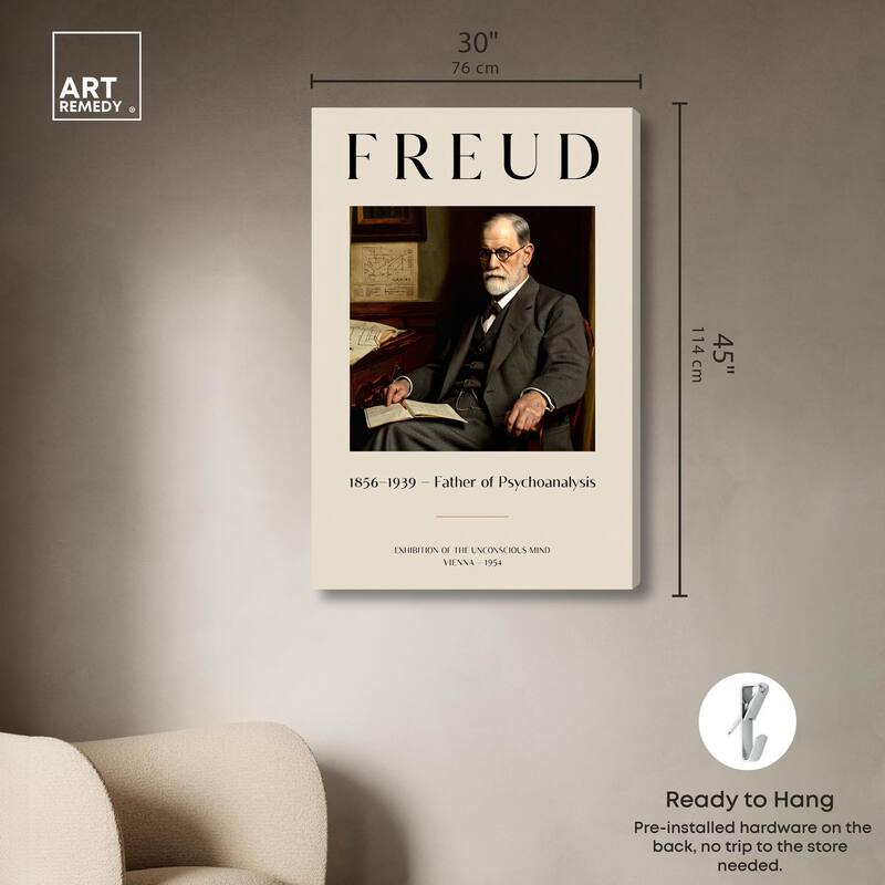 Father of Psychoanalysis Art Canvas by Art Remedy, Gallery Wrapped