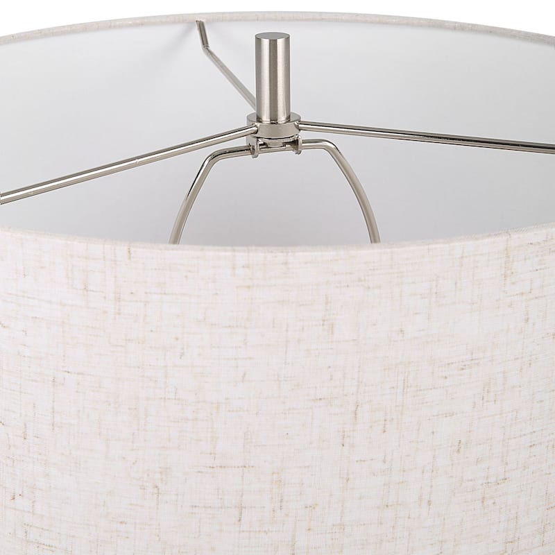 Geometric Table Lamp with Drum Shade - 30" - Beige