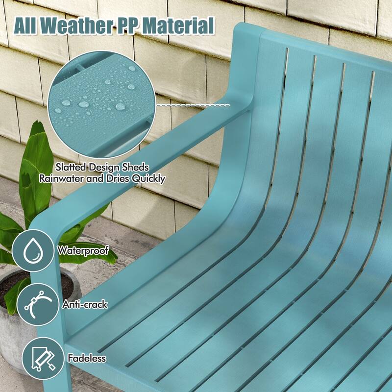Gymax 3 PCS Patio Furniture Set w/1 Loveseat & 2 Side Tables