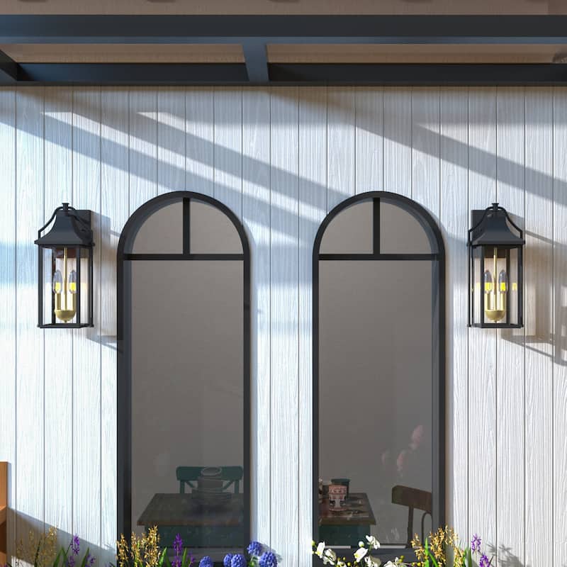 Maxax 17.6" Black Metal Outdoor Wall Light