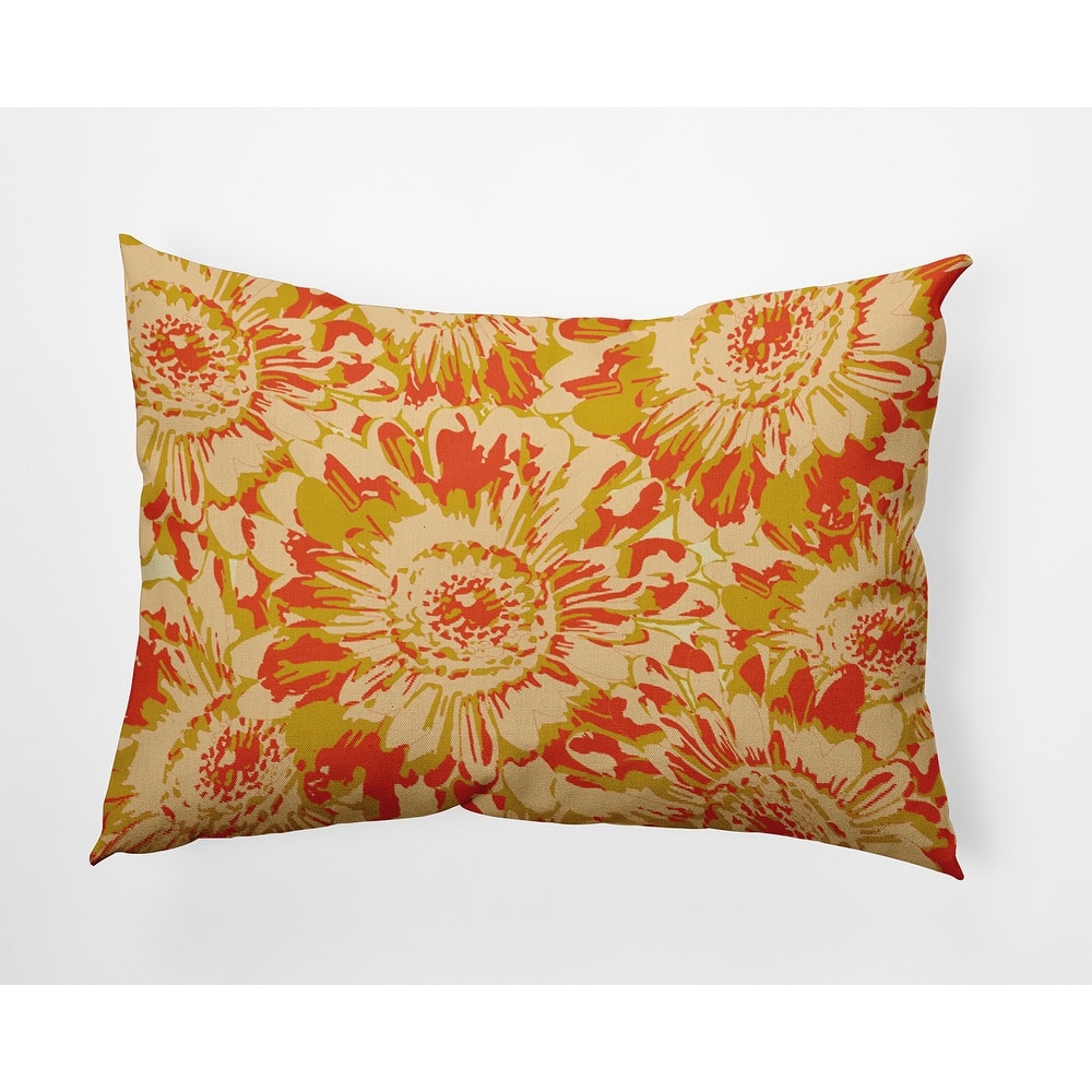 Big Flowers Decorative Throw Pillow