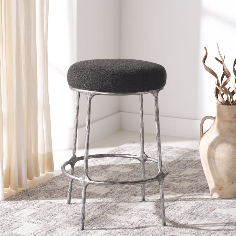 SAFAVIEH Couture Christella 26-inch Counter Stool (Fully Assembled) - 21.3 In. W x 21.3 In. D x 26 In. H - 21Wx21Dx26H