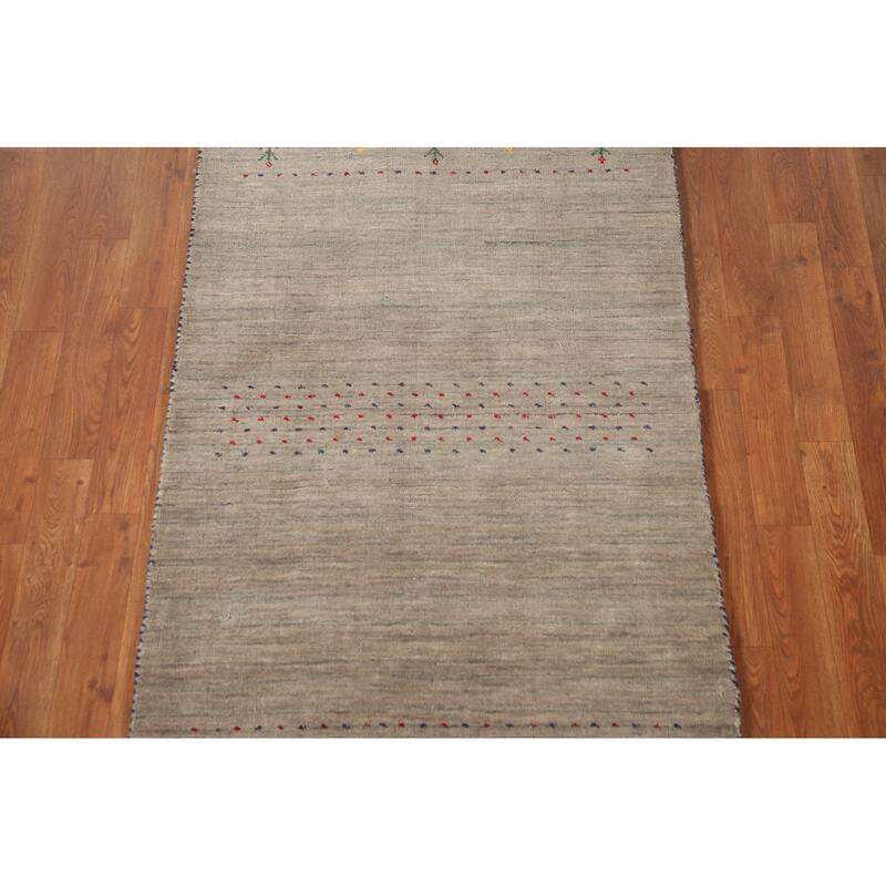 Tribal Gabbeh Accent Rug Handmade Oriental Wool Carpet - 2'10"x 4'11"