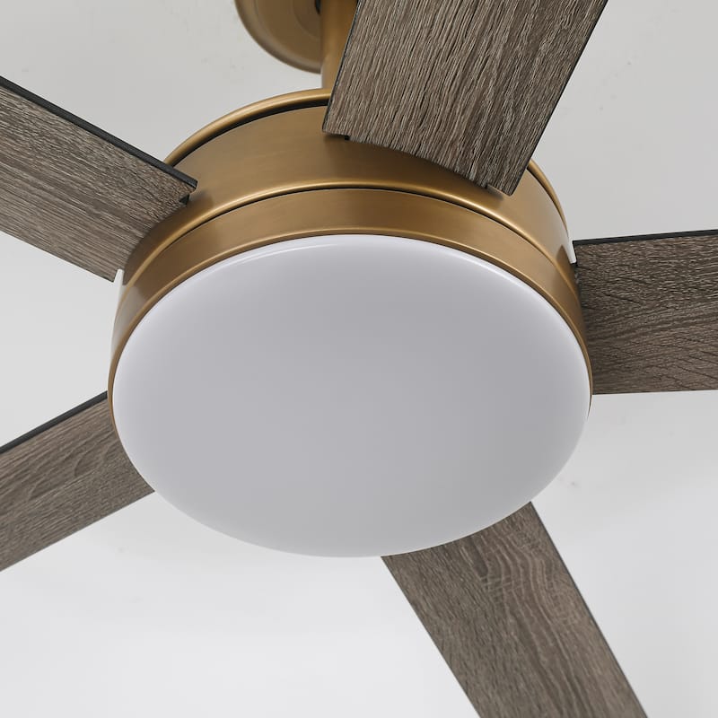 Vaczon 48" Gold Reversible Dimmable LED Smart Ceiling Fan with Light, App Comtrol and Remote