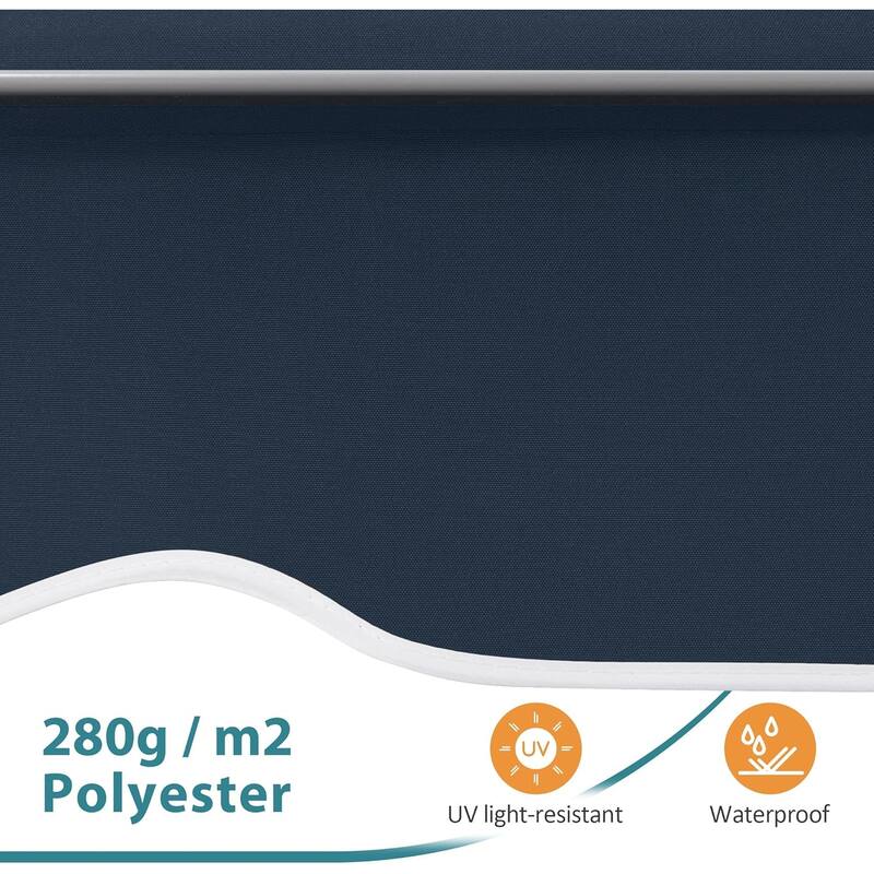 MCombo Patio Window Awnings 50''x55'', Fully Assembled Manual Retractable Sunshade Canopy