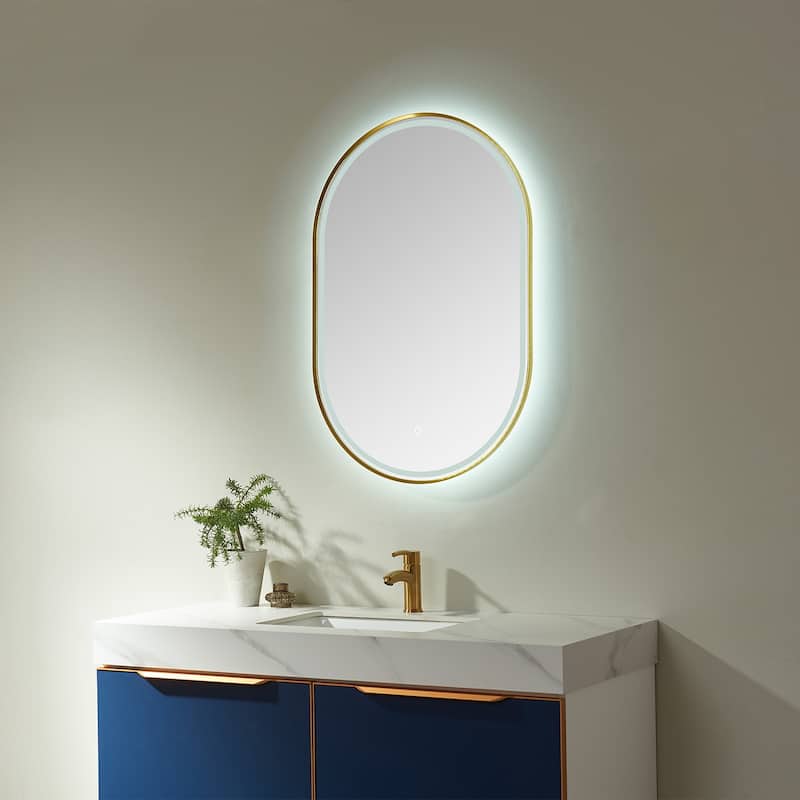 24'' Oval LED Lighted Accent Bathroom/Vanity Wall Mirror