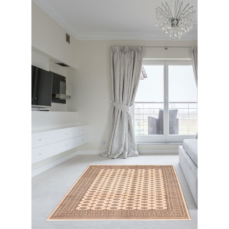 ECARPETGALLERY Hand-knotted Finest Peshawar Bokhara Beige Wool Rug - 9'1 x 12'0