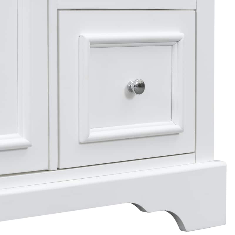 Roomfitters 36" Transitional Bathroom Vanity with Ceramic Sink, 2 Soft-Close Doors, Adjustable Shelf and 3 Drawers