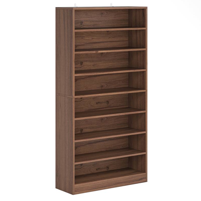 Wood Shoe Cabinet, Freestanding Shoe Storage Cabinet, Open Storage Shoe Organizer Entryway Shoe Rack Cabinet