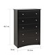 preview thumbnail 7 of 8, Sonoma Transitional Black Laminate 5-drawer Chest