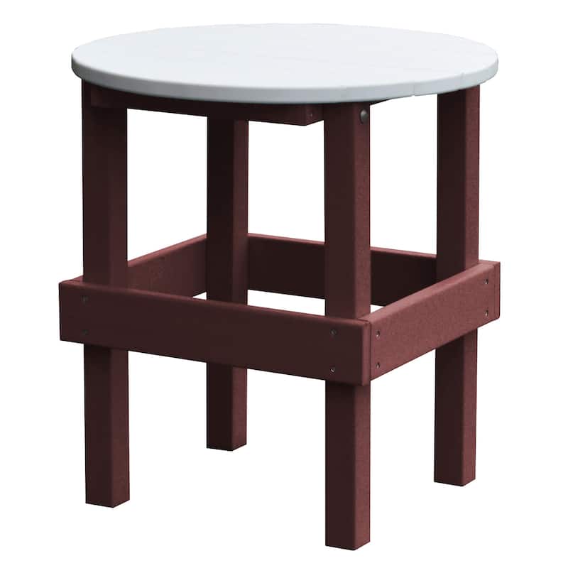 Poly Round Side Table - Cherrywood with White Top