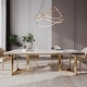 preview thumbnail 36 of 58, Modern Marble Dining Table with White Rectangular Tabletop Gold Stainless Legs, Dining Room Table
