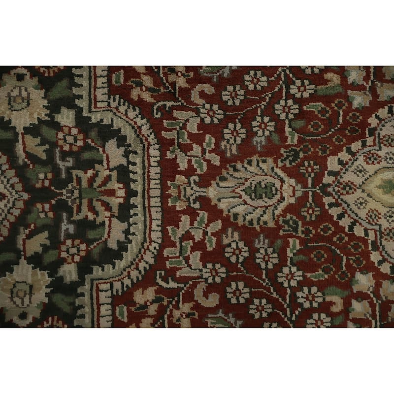 Hand Knotted Oriental Silk Carpet Traditional Floral Oranges & Rust Bokhara Area Rug - 12' 2'' X 8' 11''