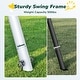 preview thumbnail 5 of 7, KloKick 7.5ft Heavy Duty Swing Set, 500lbs Capacity Outdoor Metal Swing Set for Kids & Adults with Spider Swing and Belt Swing