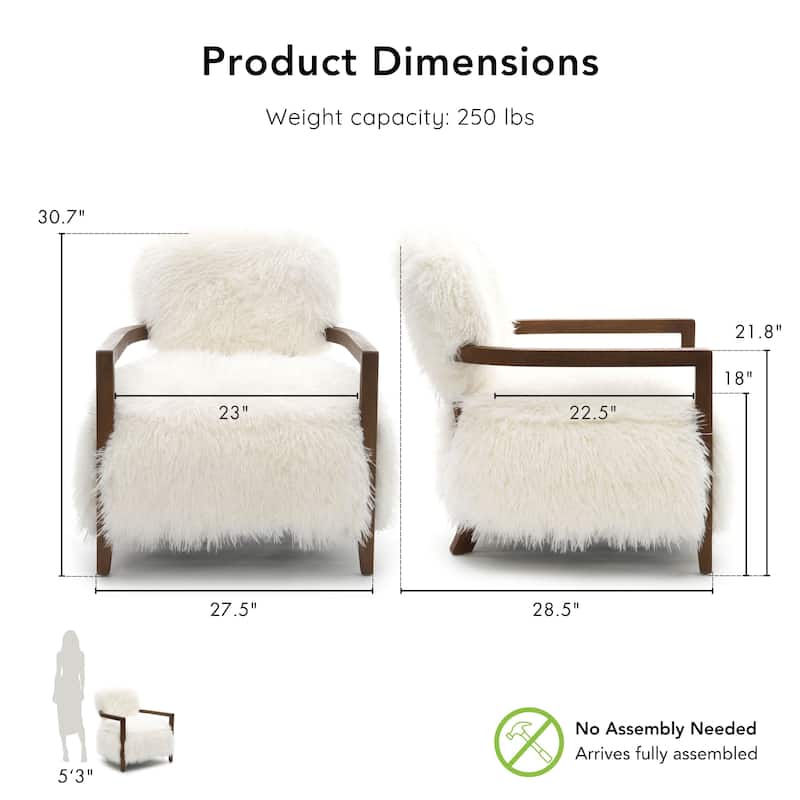 Furniture of America Lumir Modern 28-inch Faux Fur Accent Arm Chair