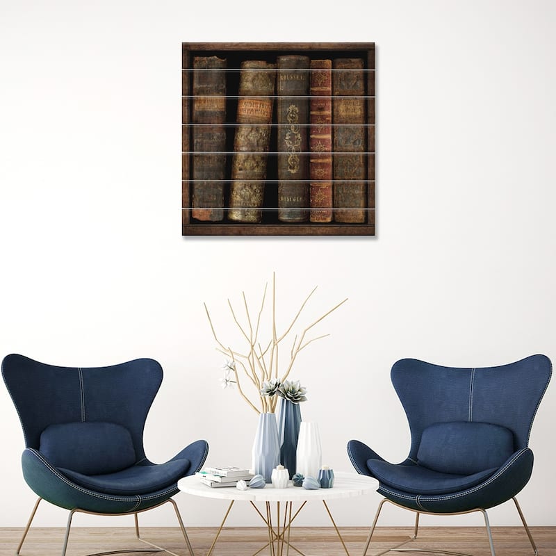 In The Library II Print On Wood by Russell Brennan - Multi-Color