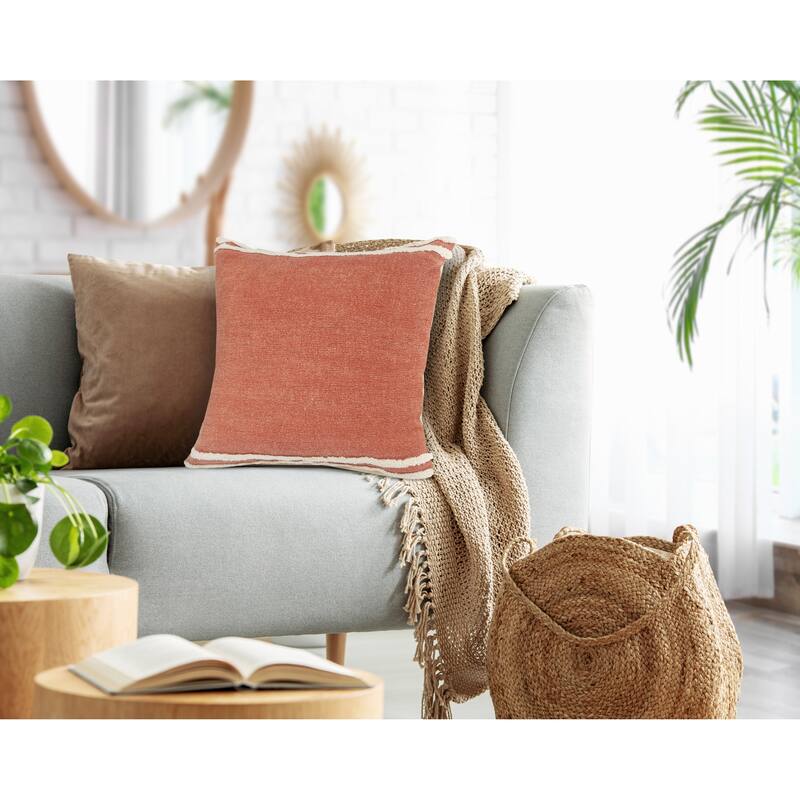 Sevita Soft Striped Cinnamon Throw Pillow - 20" x 20" - Polyester