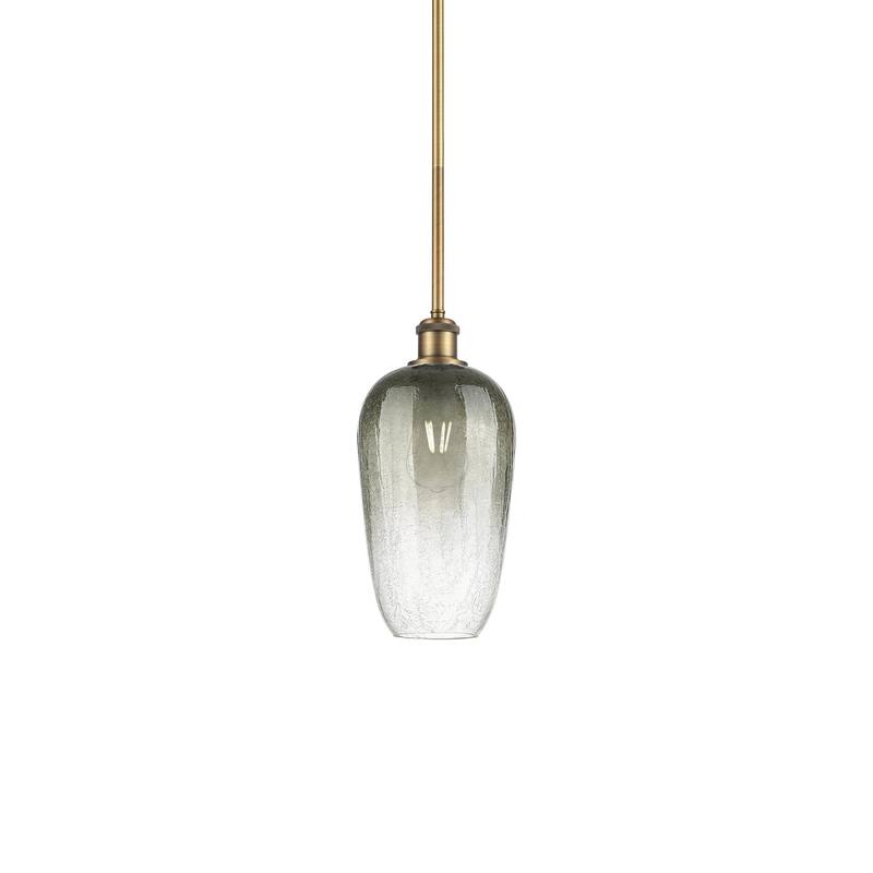 Innovations Lighting 516-1S-15-7 Brookhaven Flute Pendant Brookhaven - Brushed Brass / Slate