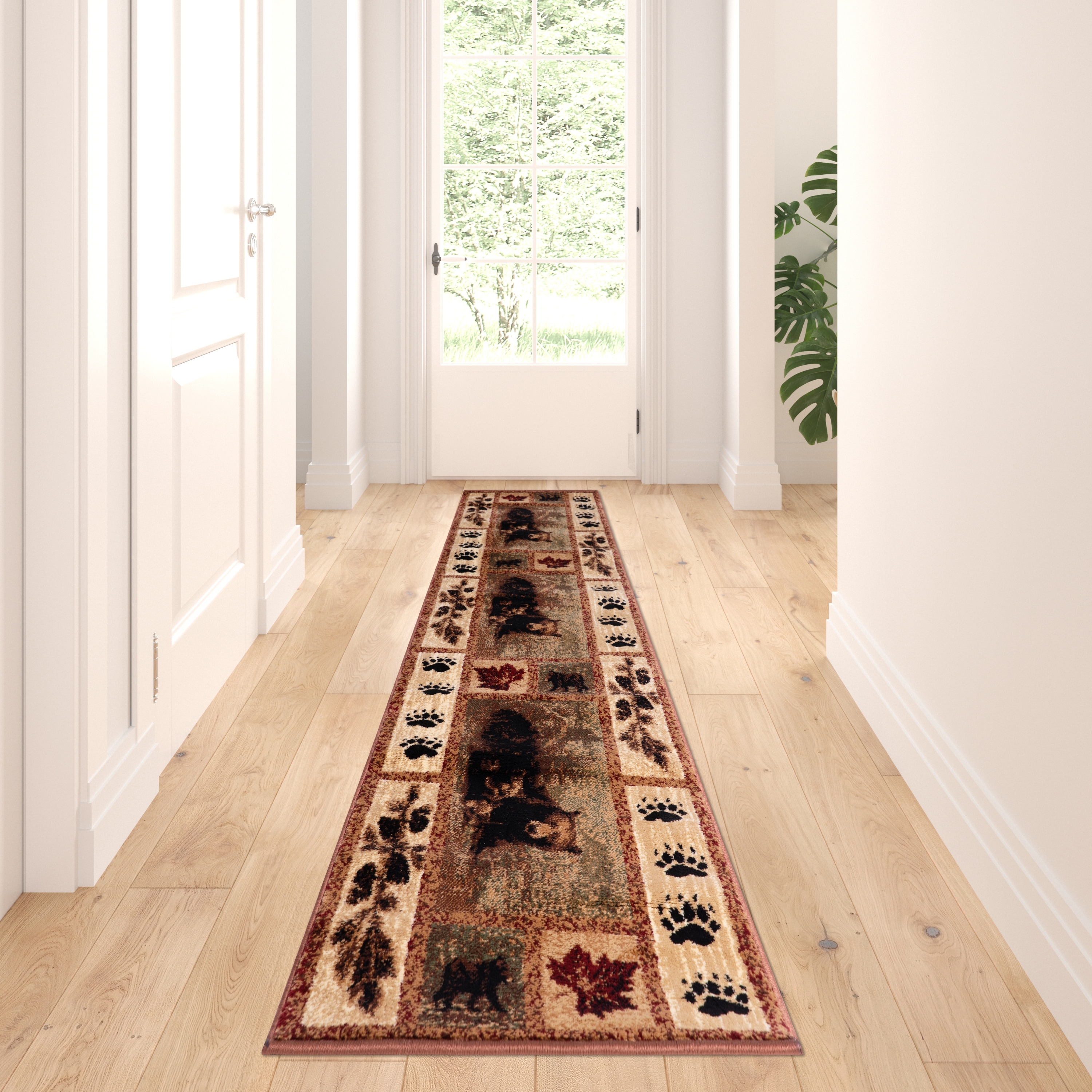 Nature Inspired Mother Bear with 2 Cubs Indoor Olefin Area Rug -  Lancaster Home
