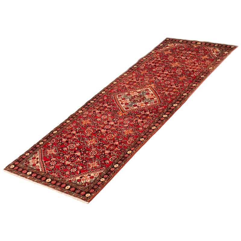 ECARPETGALLERY Hand-knotted Andelz Red Wool Rug - 3'4 x 9'10