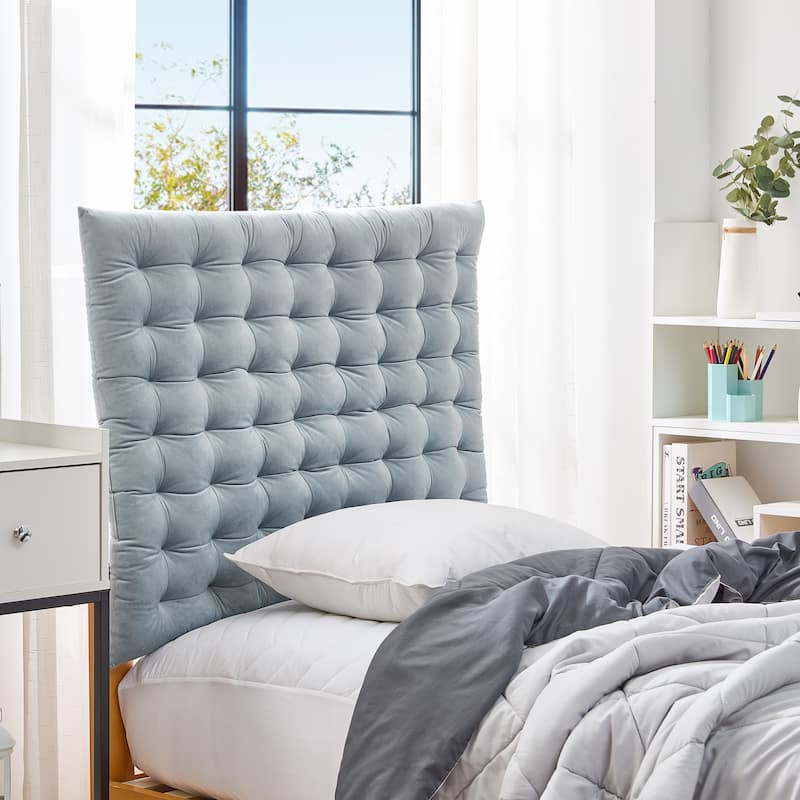 Rainha® Cushion Tufted College Headboard by DormCo - Light Gray