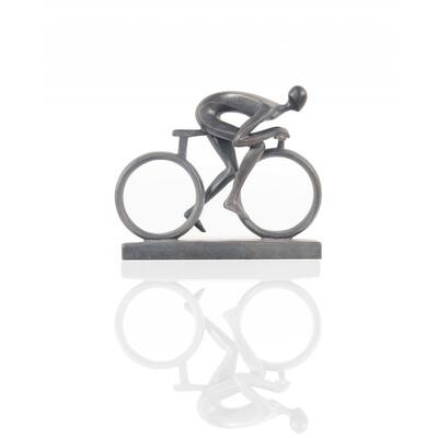 Minimalist Cyclist Cement Finish Statue