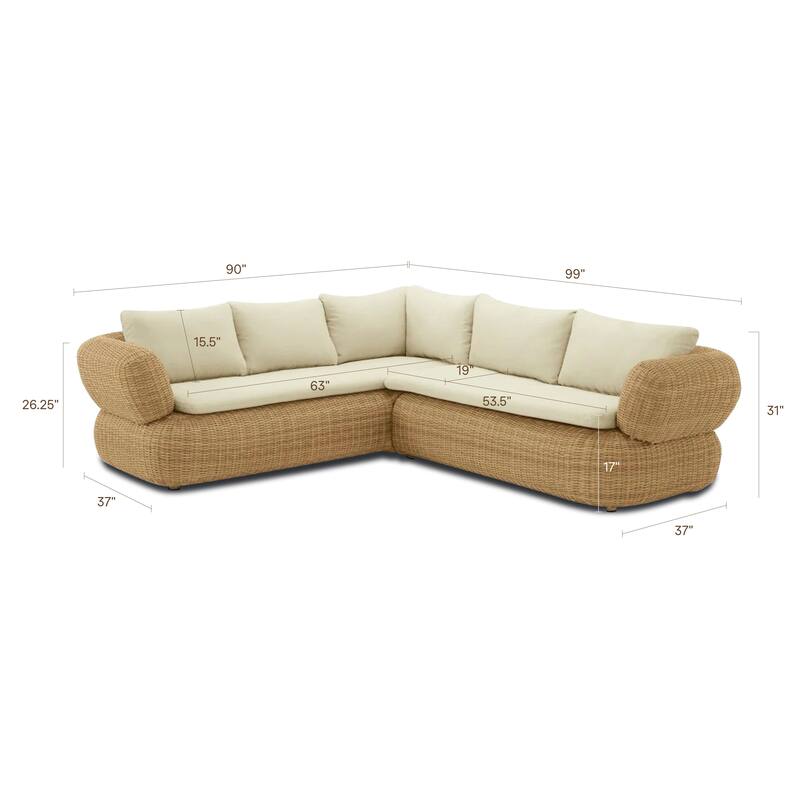 Poly and Bark Vieste Corner Sectional Set
