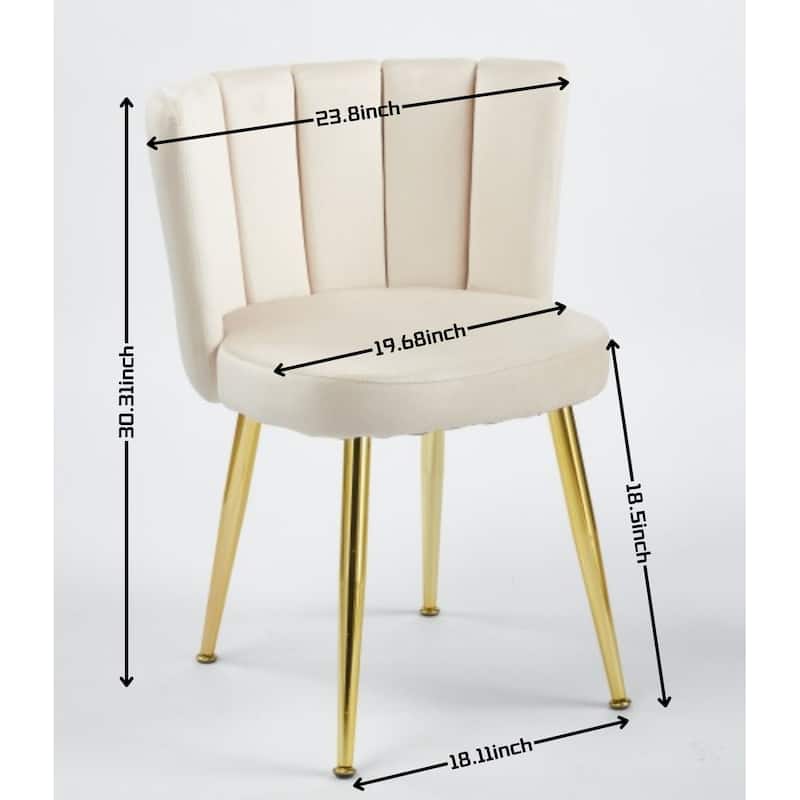 GDFStudio - Leclaie Modern Upholstered Dining Chair with Ergonomic Seat Cushion Backrest & Golden Legs, Set of 2 - 21.26"W