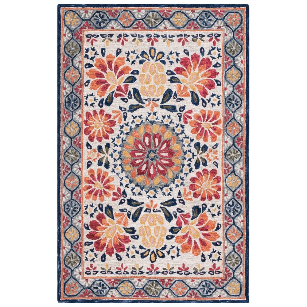 SAFAVIEH Handmade Blossom Kinneret French Country Wool Rug